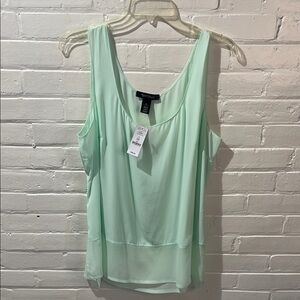 White House Black Market Mint Green Sleeveless Top NWT